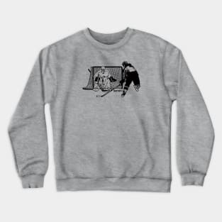 Women's Hockey Shot On Net Ink Sketch Crewneck Sweatshirt